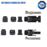 Solar Panel Connectors 6mm2 Male Female Set TUV DC 1000V  IP67 Photovoltaic