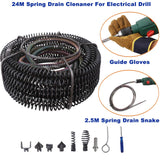 12M+2.5M Spiral Electrical Drill Plumber Drain Snake Pipe Pipeline Sewer Cleaner