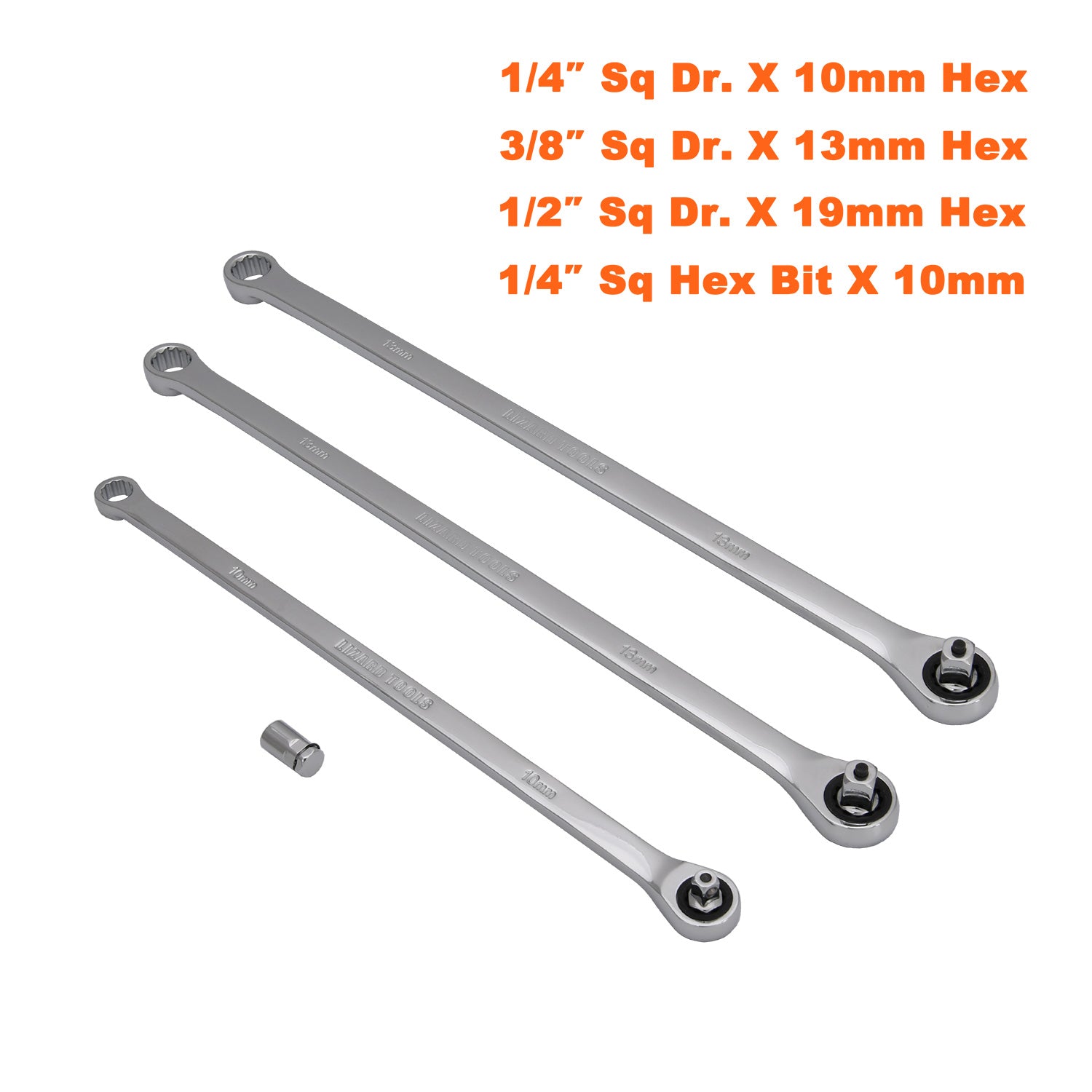 14pcs Cr-V Aviation Extra long spanner Double Ring Single Ratchet Wrench 8-19mm