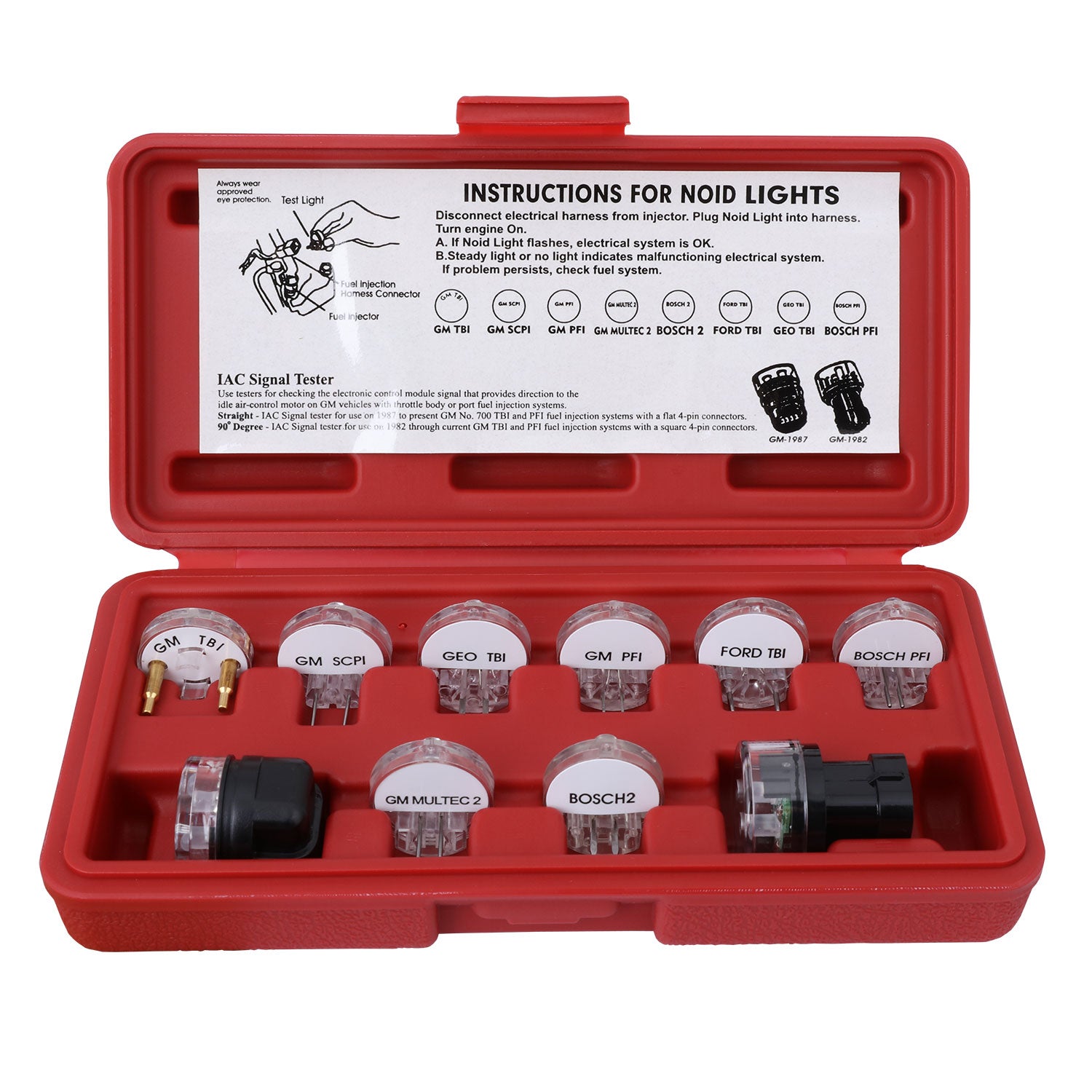 APT Taiwan 10 Pcs Noid Light Kit IAC Test Tool Fuel Injection EFI Test Set