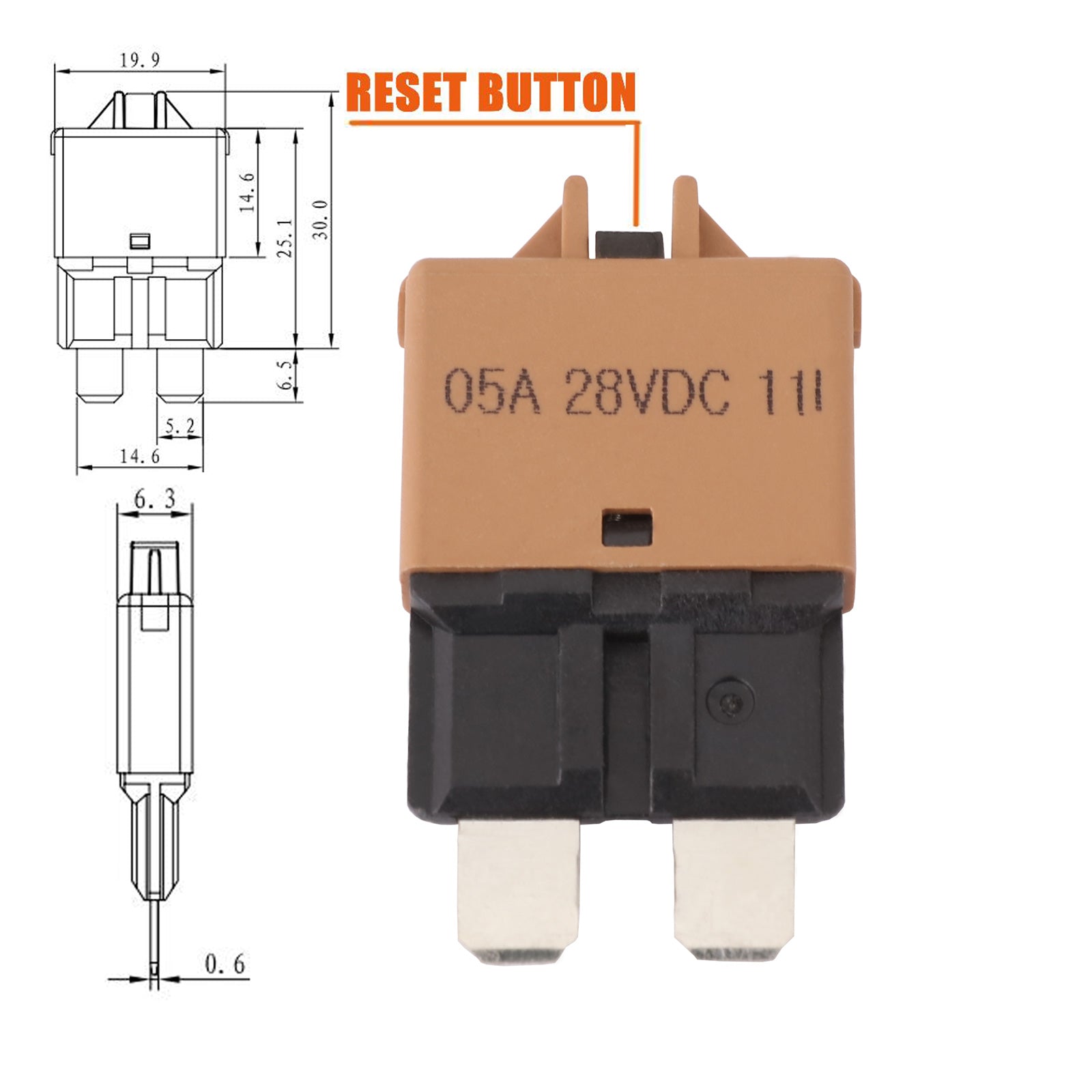 5A STD Blade ATC Type Manual Reset Circuit Breaker – Reliable Automotive Protection