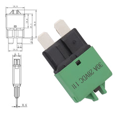 30A AMP Circuit Breaker STD Blade ATC Fuse Blocks Max 28Vdc Manual Reset