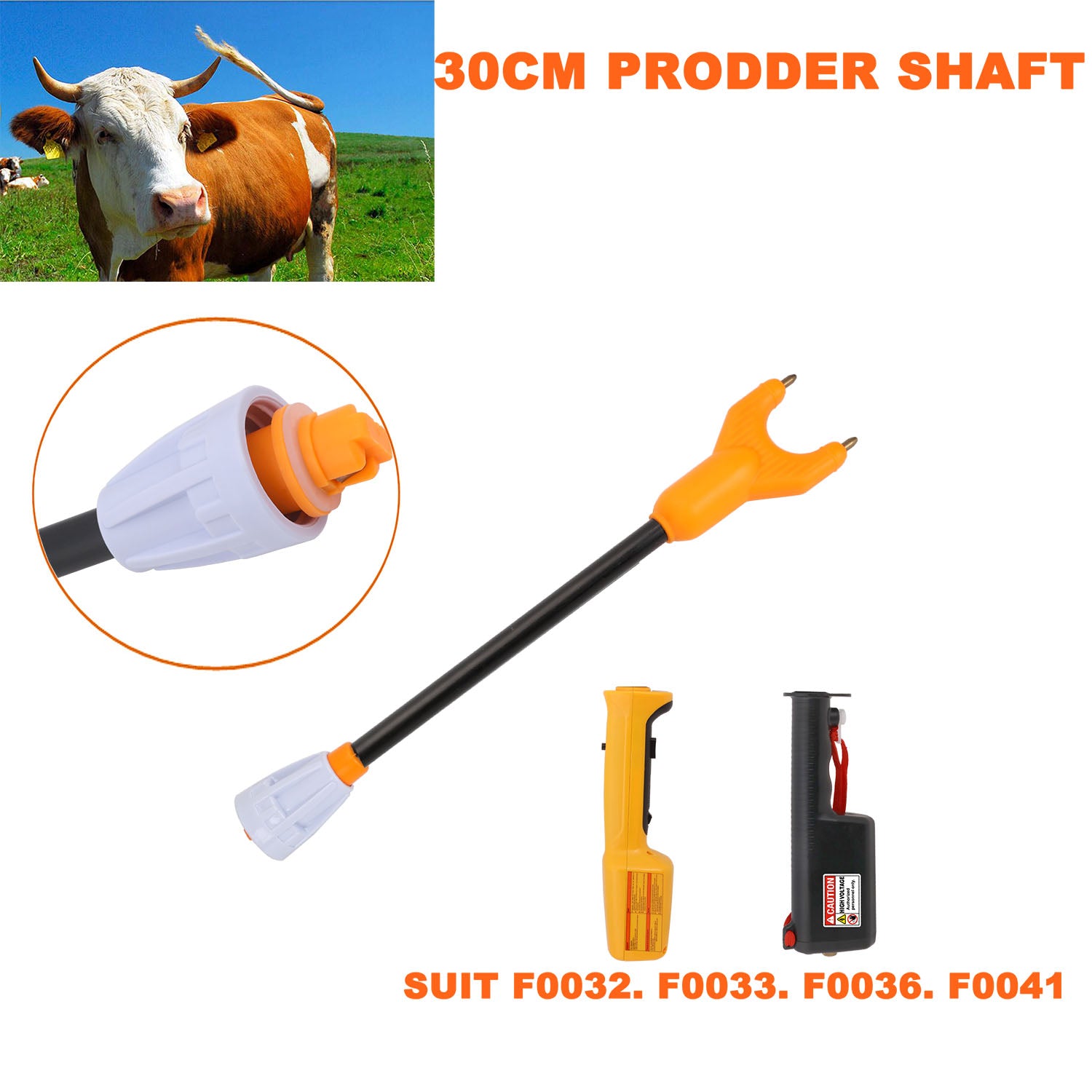 30cm Stock Cattle Prodder Shaft Rigid Fibreglass Shaft Wand Replacement