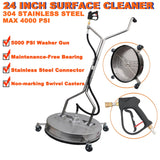 24" High Pressure Surface Cleaner Stainless Steel 4000 PSI Industrial Grade Sale