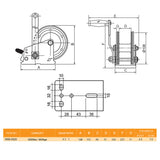 2000 LBS Hand Winch Solid Precise Double Gear Structure Professional Taiwan Made