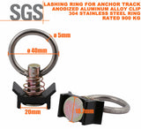 2X Anchor Track Lashing point Ring Clip 900KG Rated Trailer Truck Ute