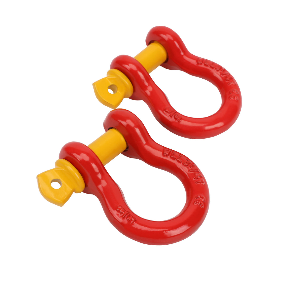 2 x Bow Shackle WLL 3.25 Ton Rated 16mm 4WD Recovery Tow Car Trailer Red
