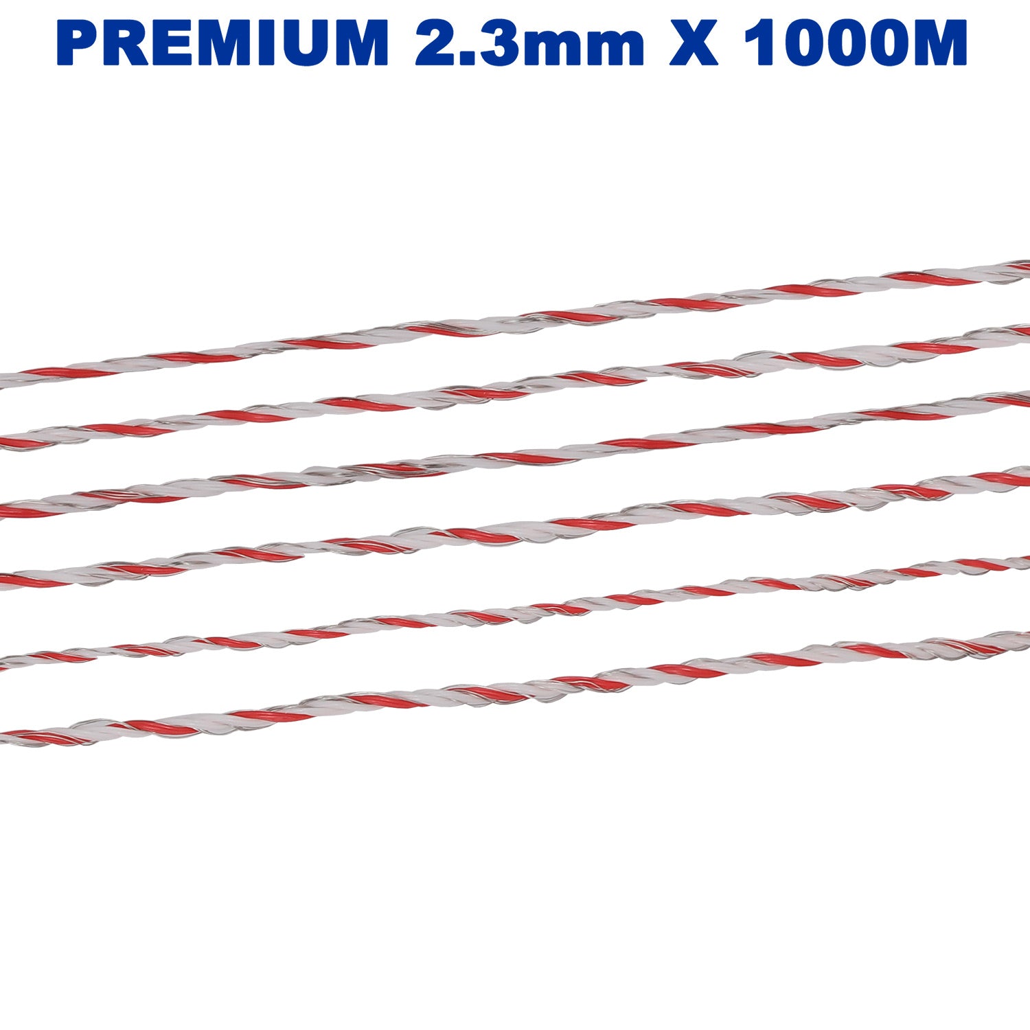 2.3mm X 1000M Electric Fence Rope Wire Poly Polywire 10 Strands SS Polyrope