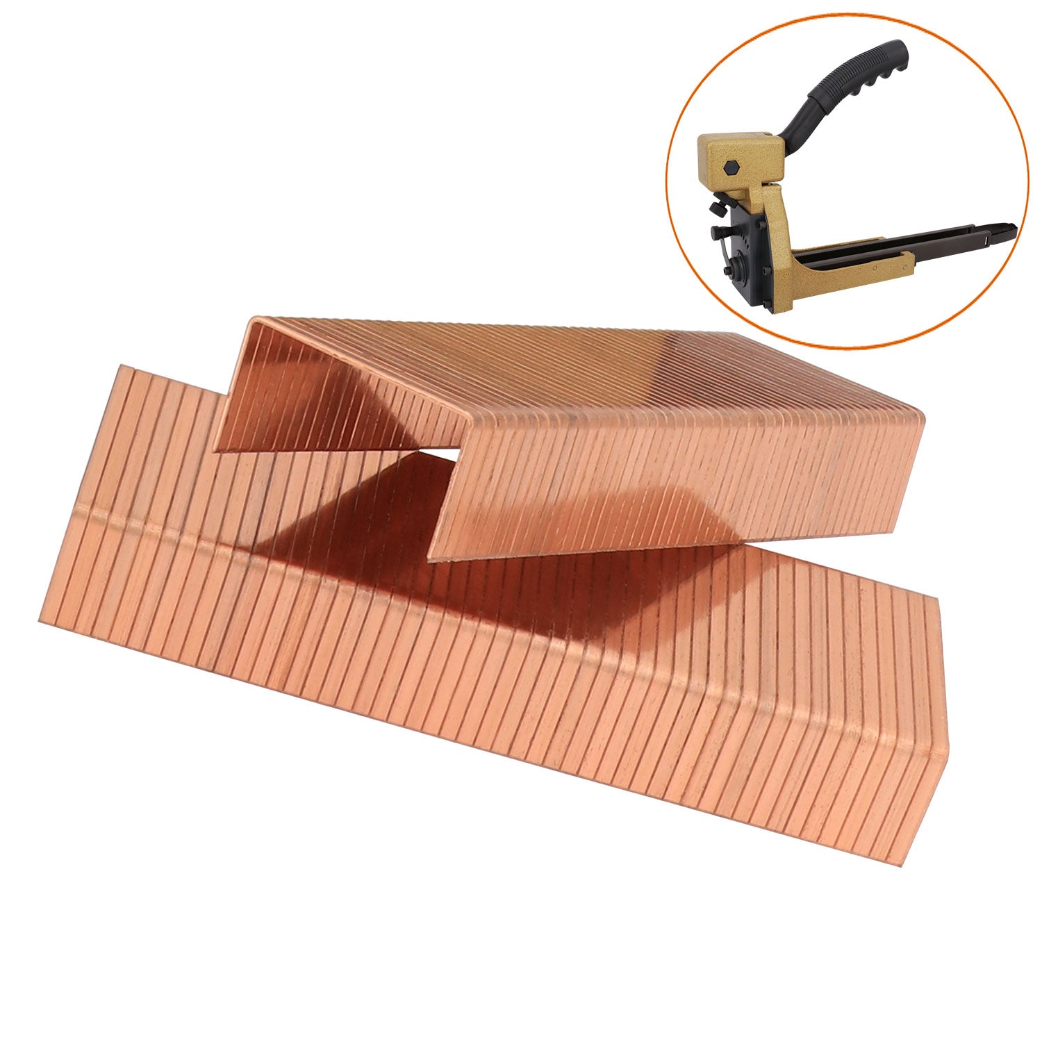 2000 Pcs Carton Closing Staples Galvanized Copper Crown 34.7mm Manual Stapler