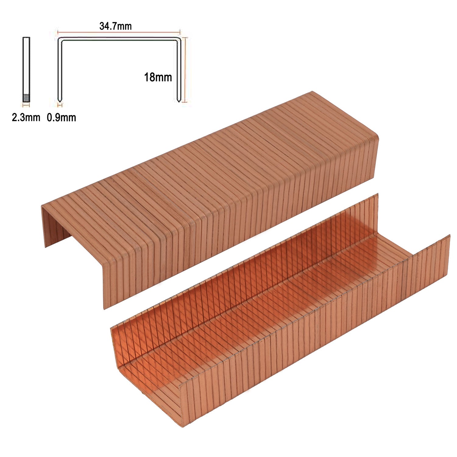 2000 Pcs Carton Closing Staples Galvanized Copper Crown 34.7mm Manual Stapler