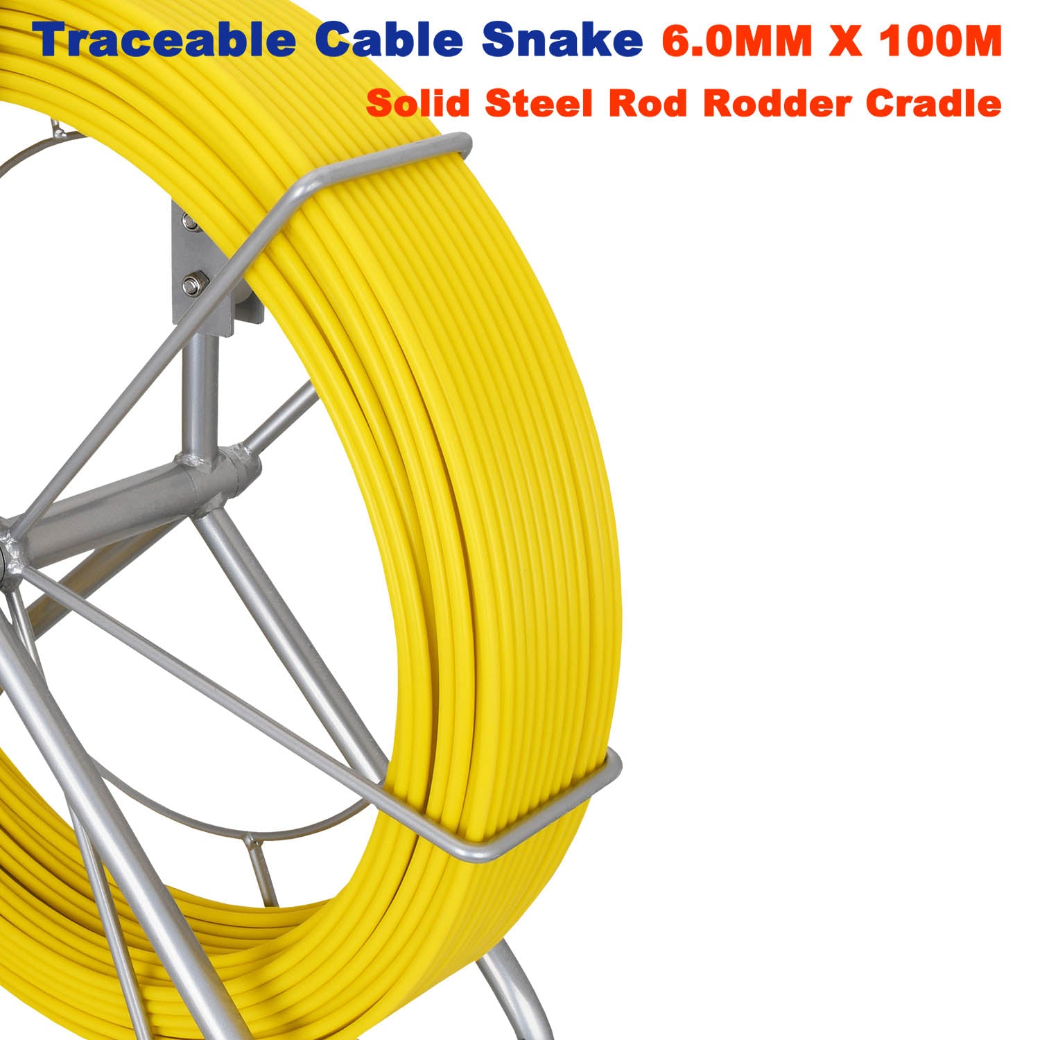 6mm 100M Traceable Cable Duct Rodder Snake Copper trace Wire Telstra N ...