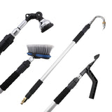 Telescopic Gutter Cleaner Cleaning Tool Car Washer Shovel Hook Spray Gun Brush