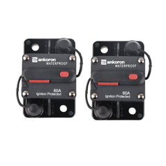 2x60A AMP Circuit Breaker Dual Battery IP67 Waterproof 12V 24V Fuse Manual Reset