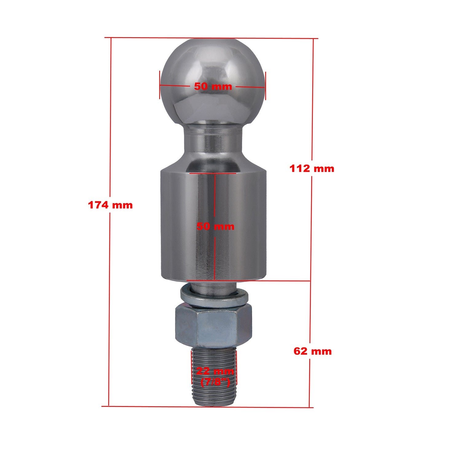 Tow Ball 50mm 2" High Rise