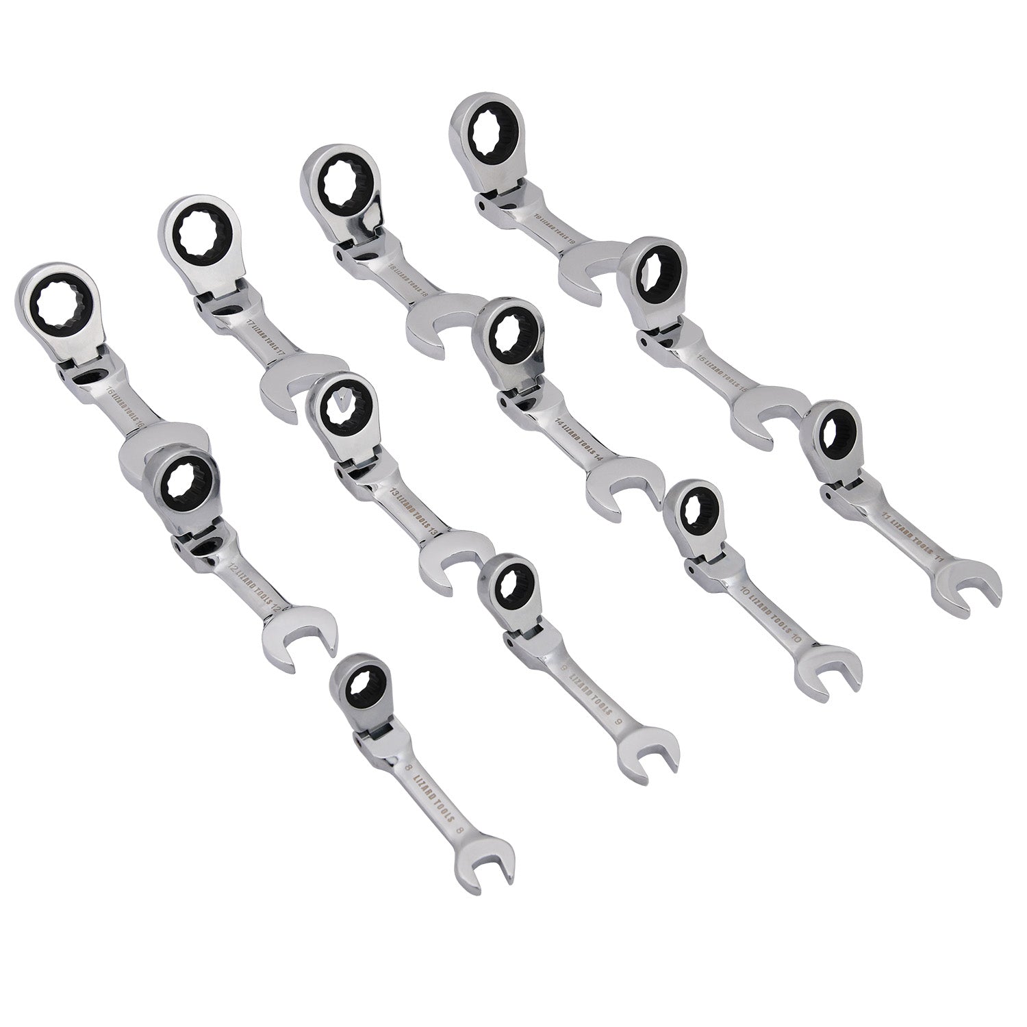 Flex Stubby Ratchet Gear Wrench Spanner Set