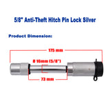 5/8" Hitch Pin Lock S Type Anti-Theft Tow Bar Tongue Lock Silver Tow Bar Tongue