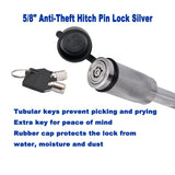 5/8" Hitch Pin Lock S Type Anti-Theft Tow Bar Tongue Lock Silver Tow Bar Tongue