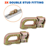 2X Anchor Track Double Stud Fitting Lashing Tie Down point BS 6000 lbs / 2750 kg