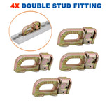 4X Anchor Track Double Stud Fitting Lashing Tie Down point BS 6000 lbs / 2750 kg