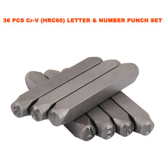 8mm Letter Number Stamp Punch Set HRC60 36 pcs