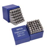 Cr-V 6MM 36 pcs Letter Number Stamp Punch Set HRC 60 Hardened Ball Bearing Steel