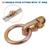 Anchor Track Double Stud Fitting W/ O Ring Tie Down point BS 6000 lbs / 2750 kg