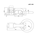 Anchor Track Double Stud Fitting W/ O Ring Tie Down point BS 6000 lbs / 2750 kg