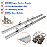 2Tracks+6Rings 1M Sloped Edges L Track Anchor Track