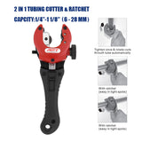 APT Taiwan 2 in 1 Tube Pipe Cutter Ratchet Detachable Handle Tube Cutting 6-28mm