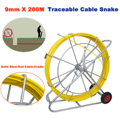 9mm 200M Traceable Cable Duct Rodder Snake Copper trace Wire Telstra NBN Tool