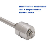 100-300mm Float Switch Sensor Dual Single Vertical Stainless Liquid  Water level