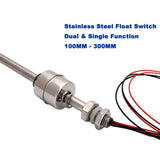 100-300mm Float Switch Sensor Dual Single Vertical Stainless Liquid  Water level