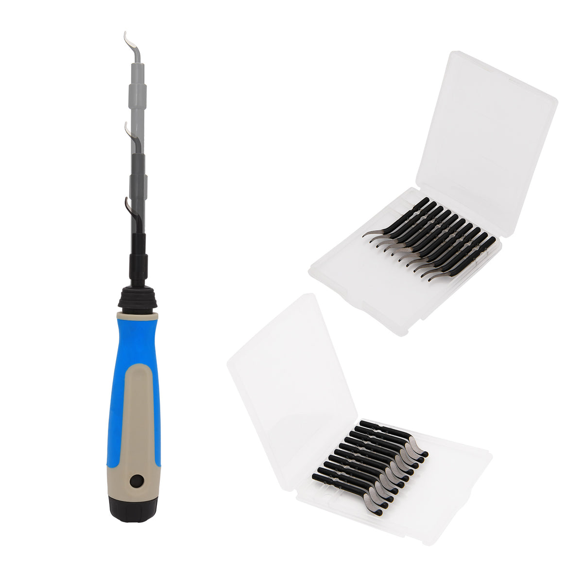 Premium Pocket Deburring Tool Extendable 365° Swivel Head 2 type Blades Tools