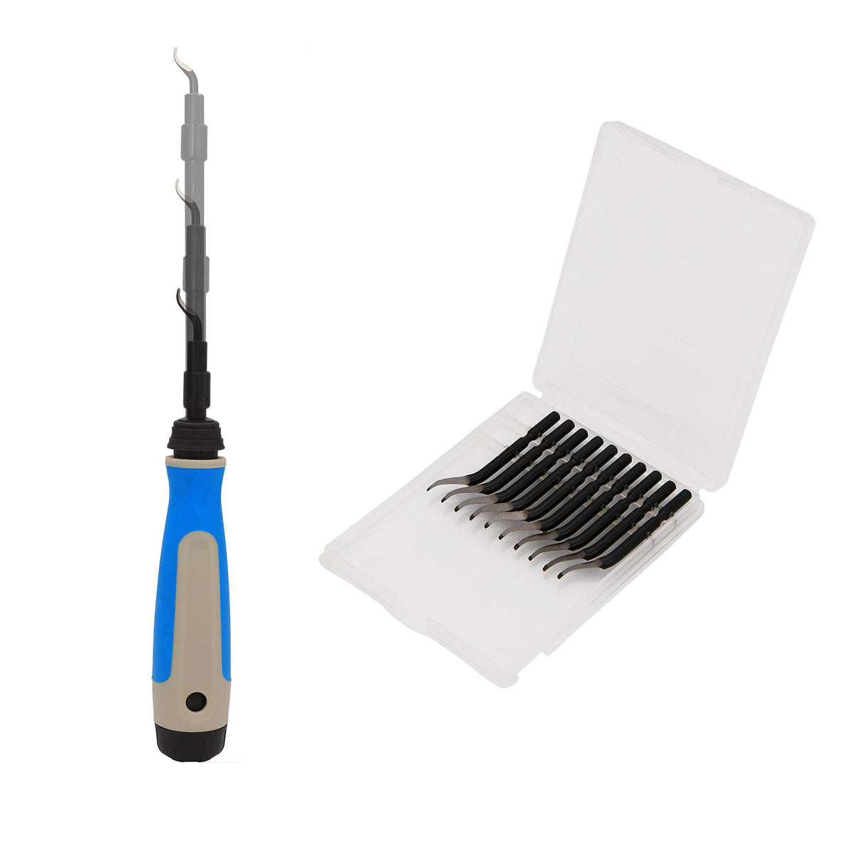 Premium Pocket Deburring Tool Extendable 365° Swivel Head 2 type Blades Tools