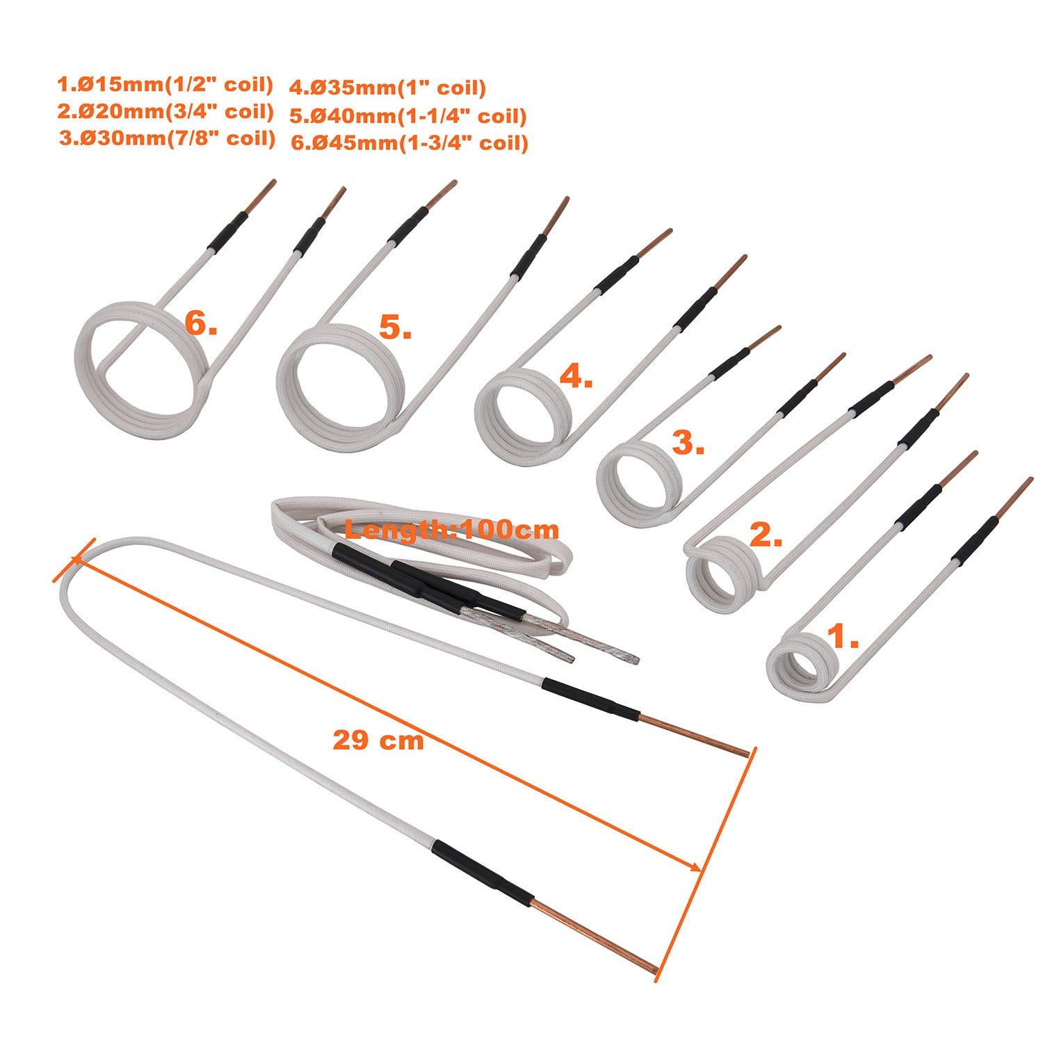 Genuine Flameless Magnetic Induction Heat Kit 220V-240V 1000W 6A 8 Coils Set