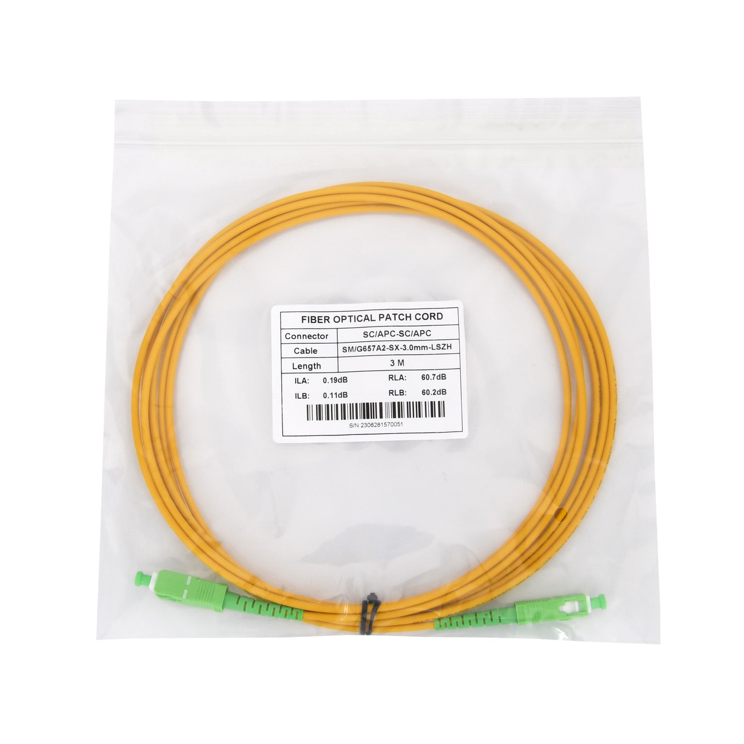 NBN Fiber Optic Patch Cord Cable SC / APC Single mode Patchcord Lead 0.5M-30M