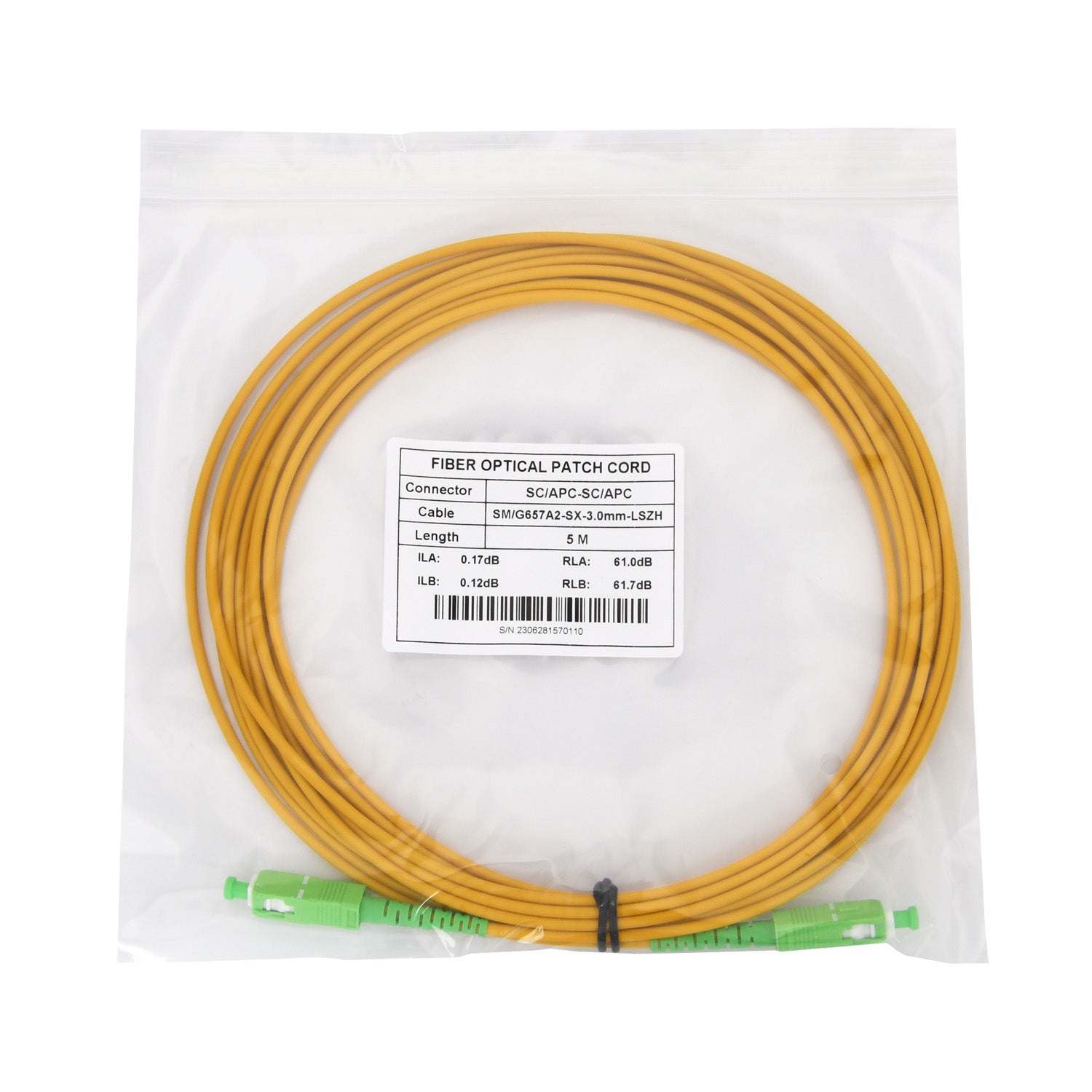 NBN Fiber Optic Patch Cord Cable SC / APC Single mode Patchcord Lead 0.5M-30M