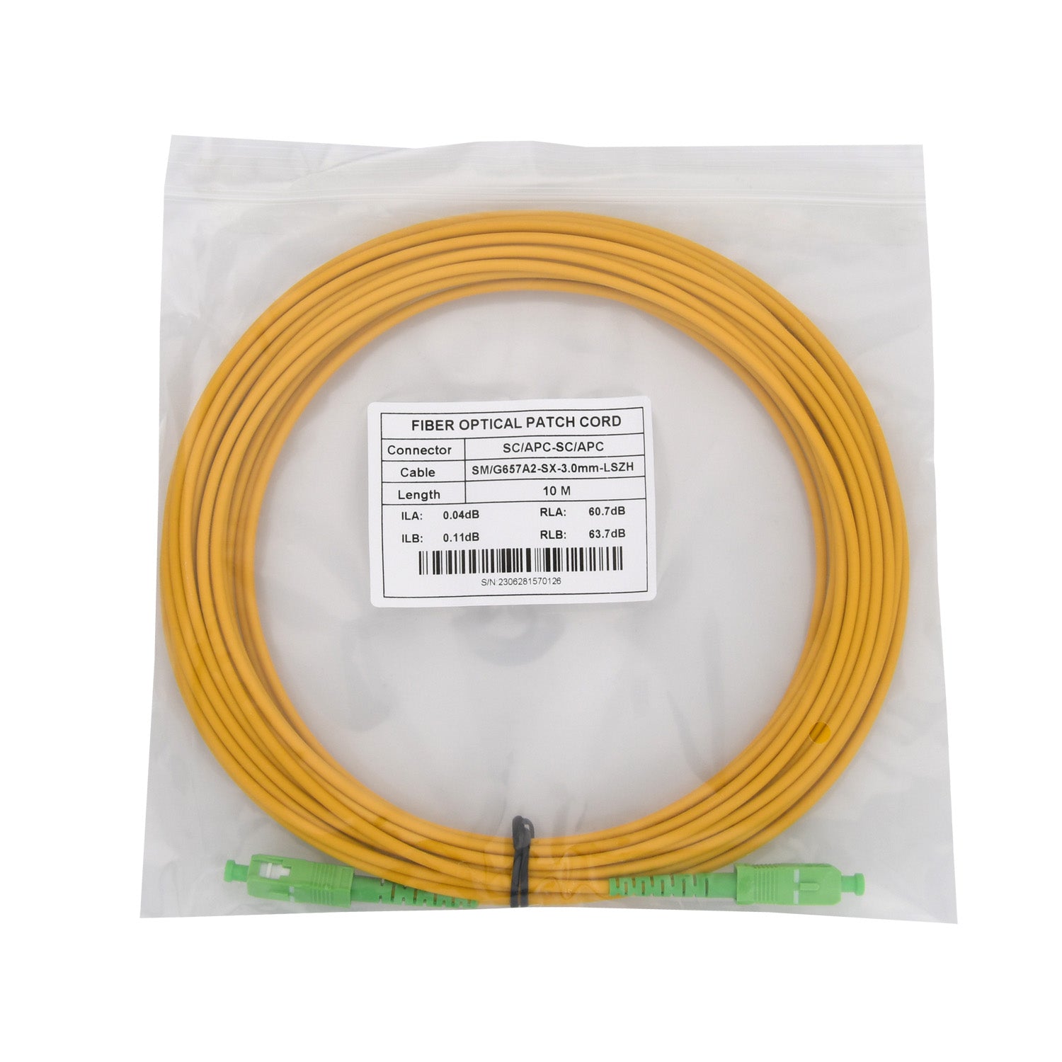 NBN Fiber Optic Patch Cord Cable SC / APC Single mode Patchcord Lead 0.5M-30M