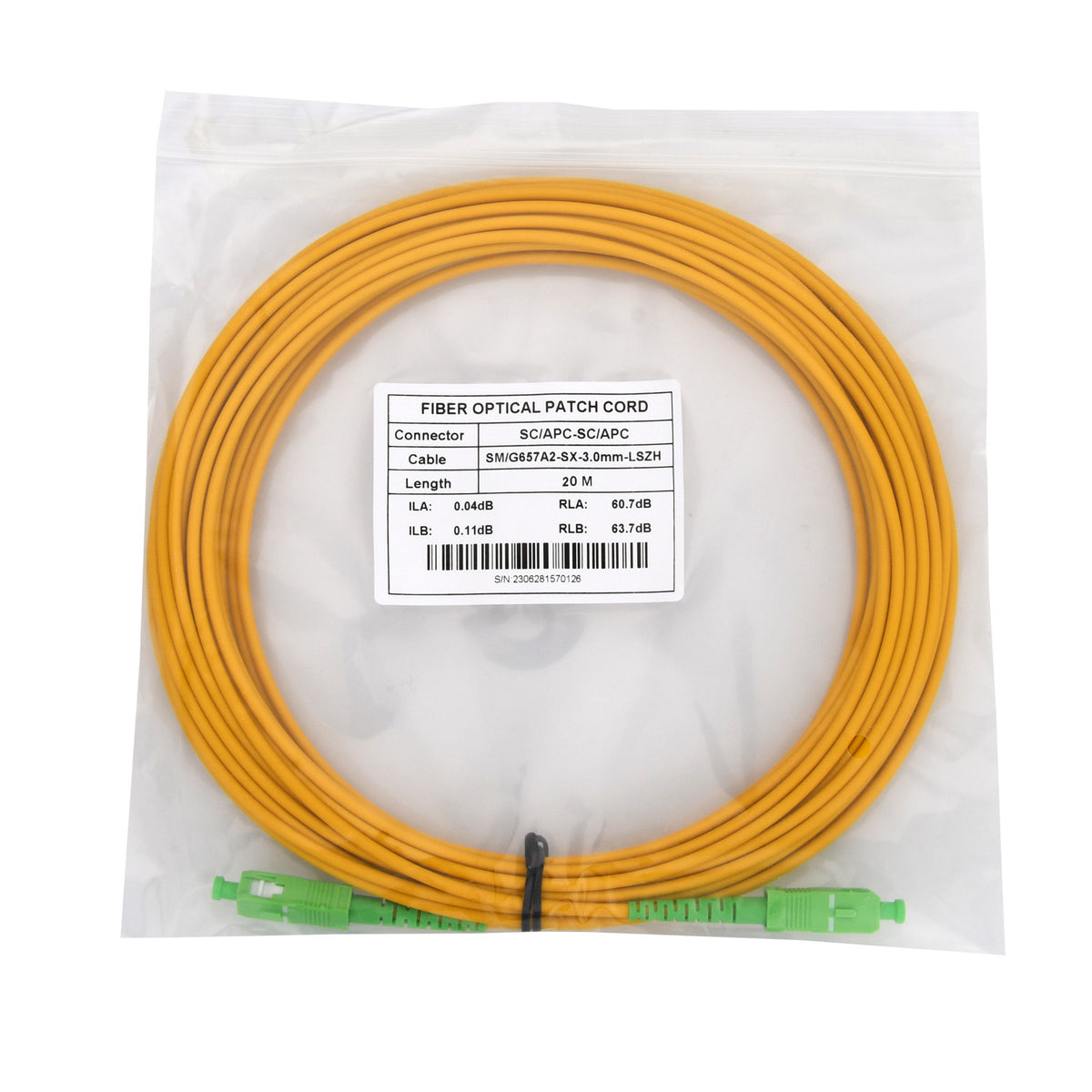 NBN Fiber Optic Patch Cord Cable SC / APC Single mode Patchcord Lead 0.5M-30M