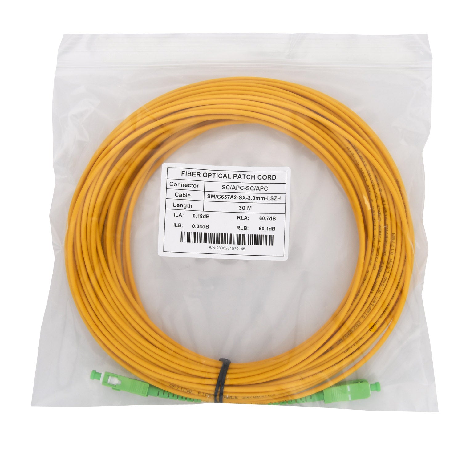 NBN Fiber Optic Patch Cord Cable SC / APC Single mode Patchcord Lead 0.5M-30M