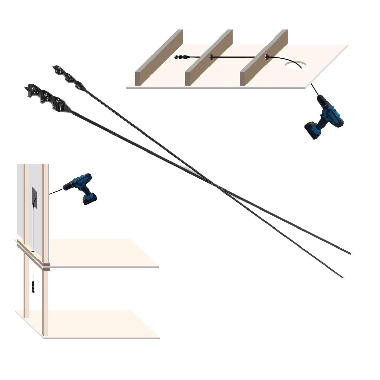 Flexible Drill Auger Flex Auger Bit With Screw Point 14mm x 1800mm 19mm x 1800mm