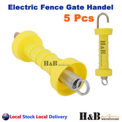 5 Pcs Electric Fence Gate Handle Insulated Spring Handles Yellow