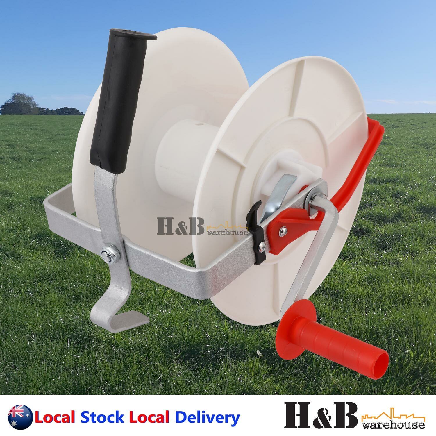 Hand Wind Rope Real WIND UP 1:3 GEARED ELECTRIC FENCE REEL POLY TAPE WIRE ROPE STRIP GRAZI ...