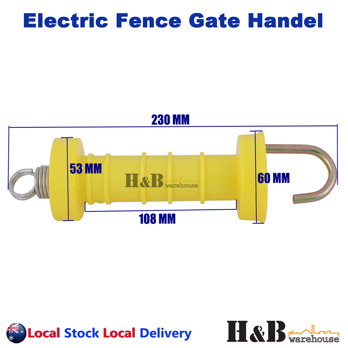 20 Pcs Electric Fence Gate Handle Insulated Spring Handles Yellow