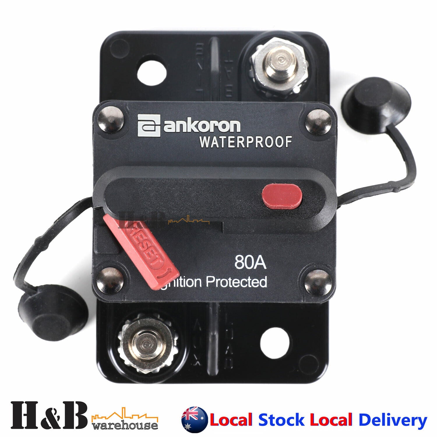 80A AMP Circuit Breaker 12V 24 Volt IP67 Waterproof  Manual Reset Switch