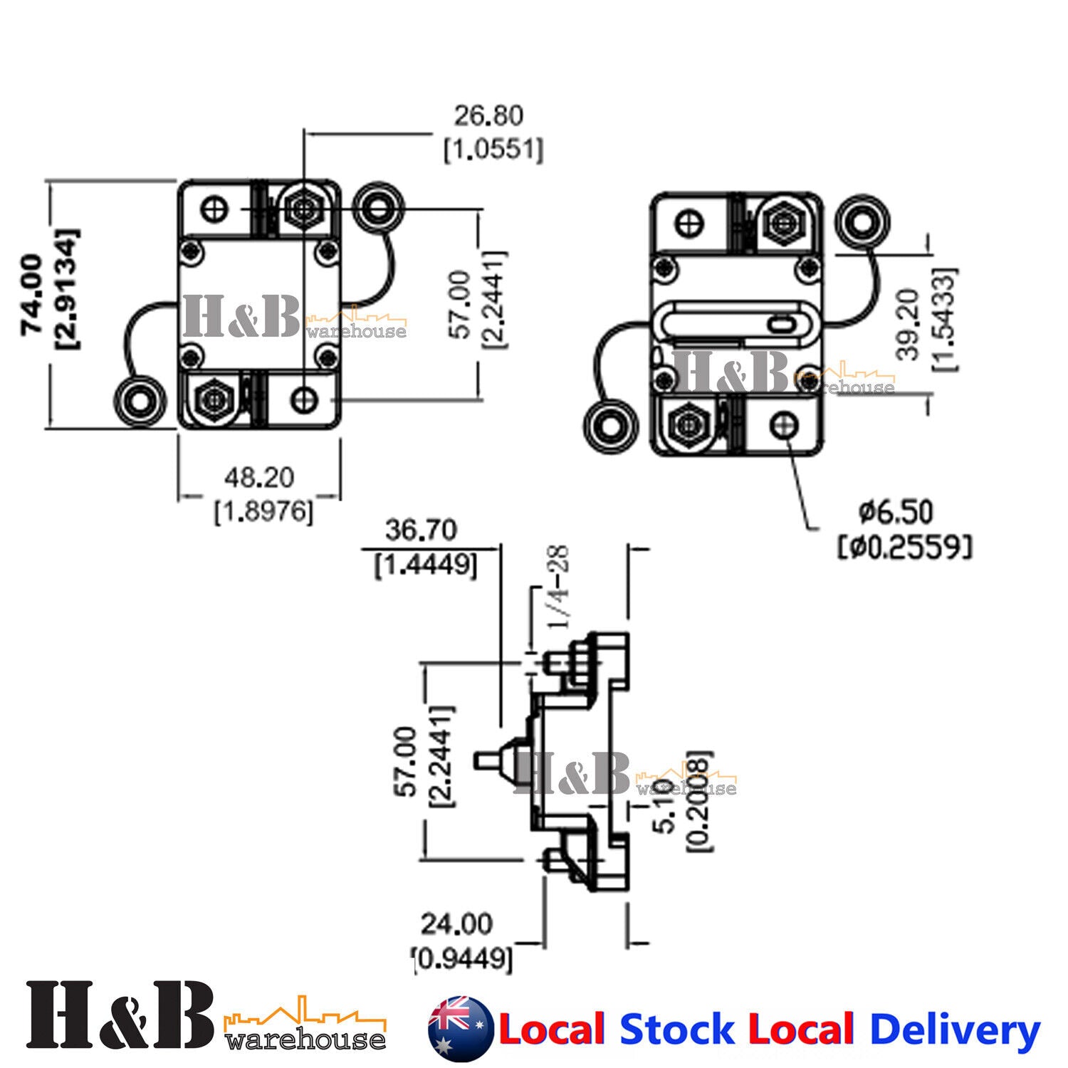 2x140AMP Circuit Breaker Dual Battery IP67 Waterproof 12V 24V Fuse Manual Reset