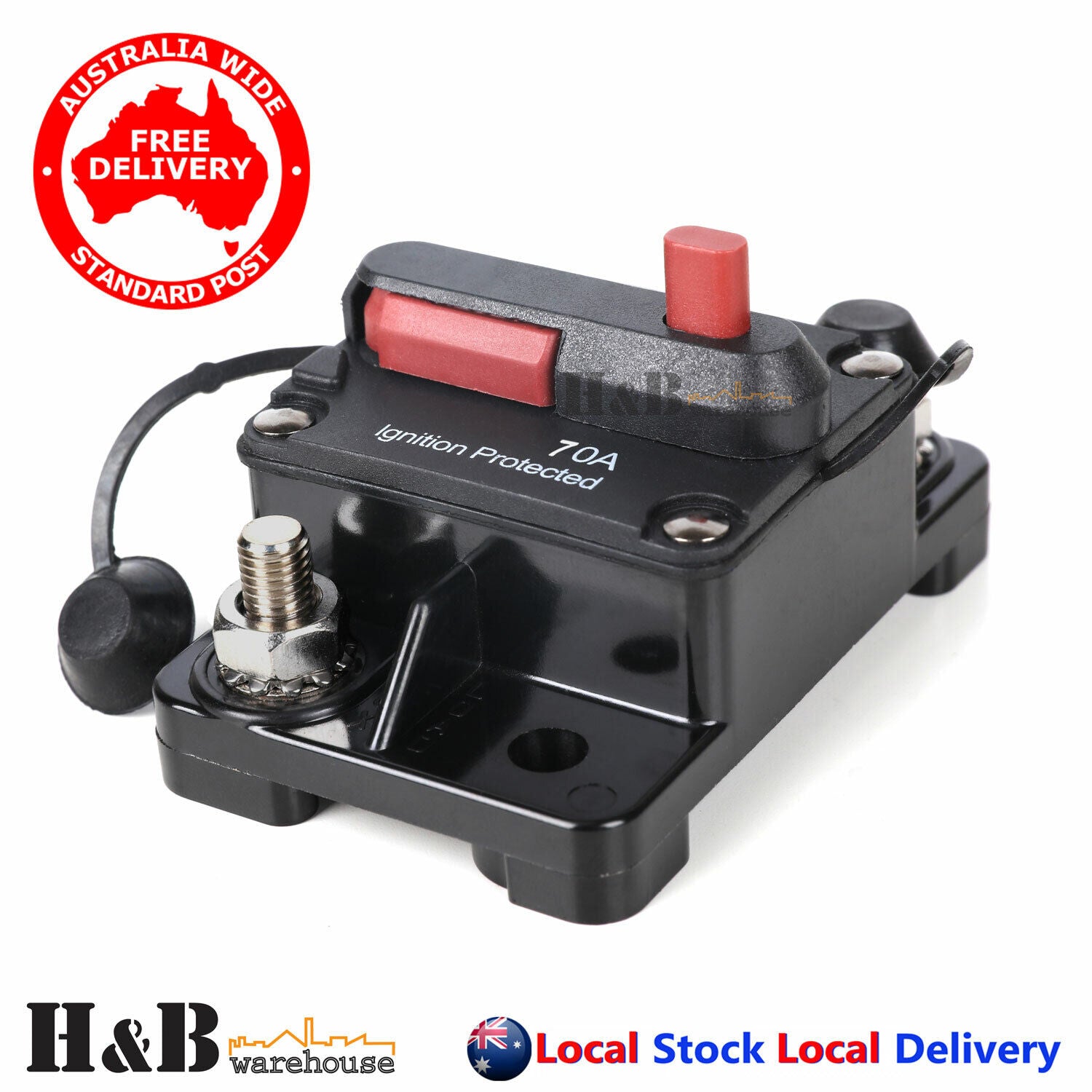 70A AMP Circuit Breaker Dual Battery IP67 Waterproof 12V 24V Fuse Manual Reset