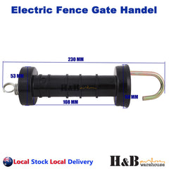 20 Pcs Electric Fence Gate Handle Insulated Spring Handles Black
