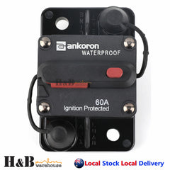 60A AMP Circuit Breaker Dual Battery IP67 Waterproof 12V 24V Fuse Manual Reset