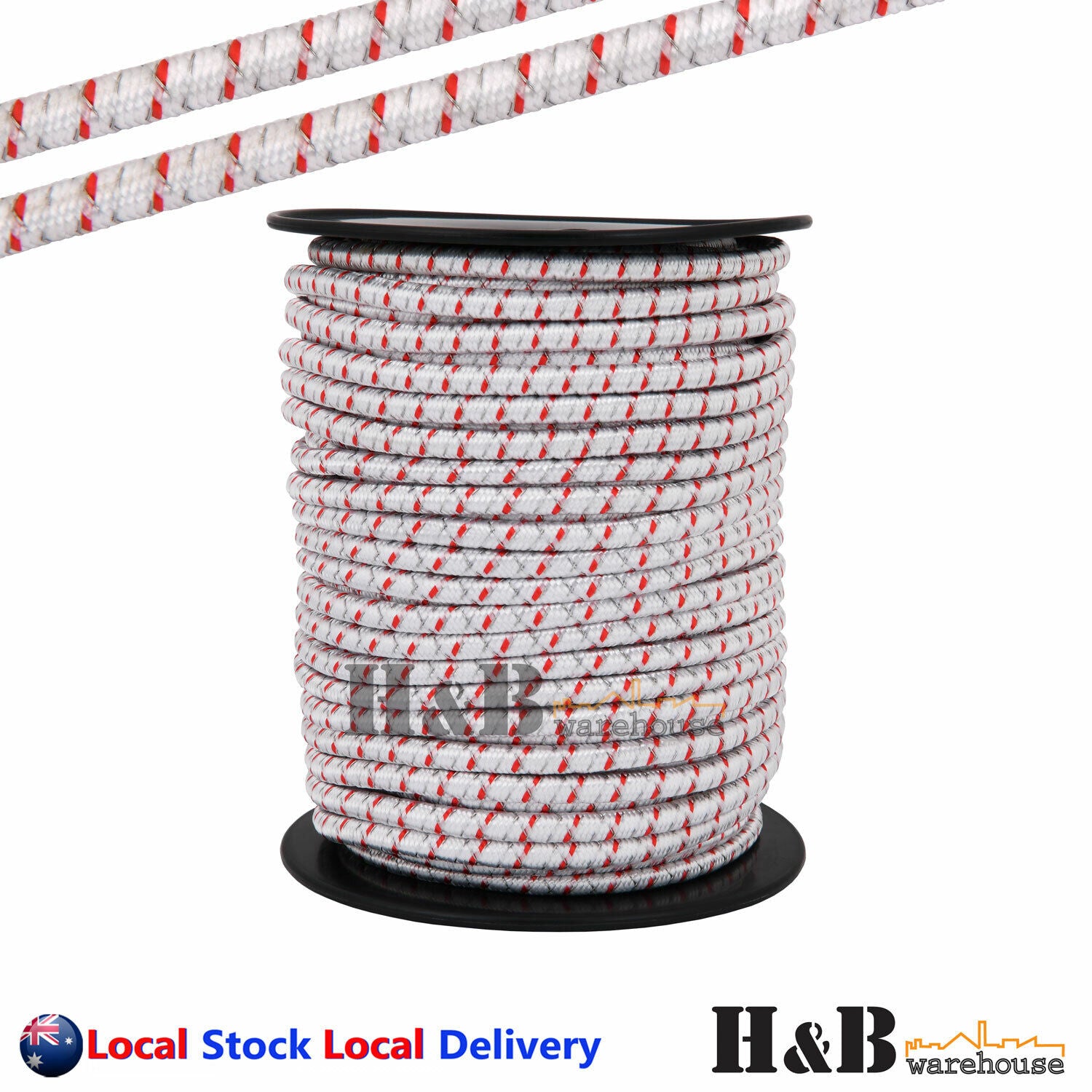 8mm X 50M Electric Fence Bungee Bungy Shock Cord Poly Rope Gate Wire P ...